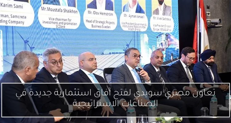 تعاون مصري سويدي لفتح آفاق استثمارية جديدة في الصناعات الاستراتيجية