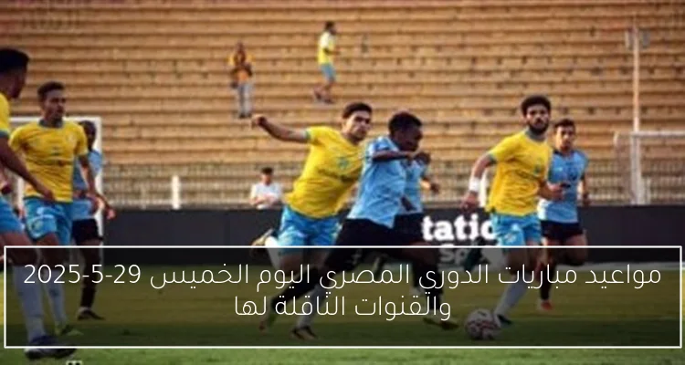 مواعيد مباريات الدوري المصري اليوم الخميس 29-5-2025 والقنوات الناقلة لها