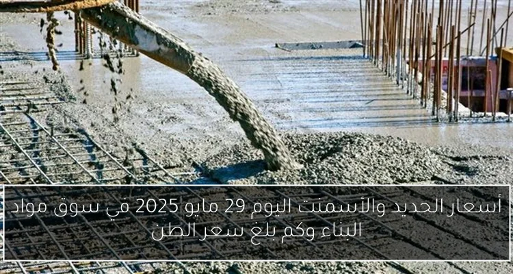 أسعار الحديد والأسمنت اليوم 29 مايو 2025 في سوق مواد البناء وكم بلغ سعر الطن