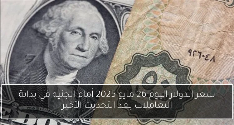 سعر الدولار اليوم 26 مايو 2025 أمام الجنيه في بداية التعاملات بعد التحديث الأخير