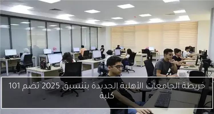 خريطة الجامعات الأهلية الجديدة بتنسيق 2025 تضم 101 كلية