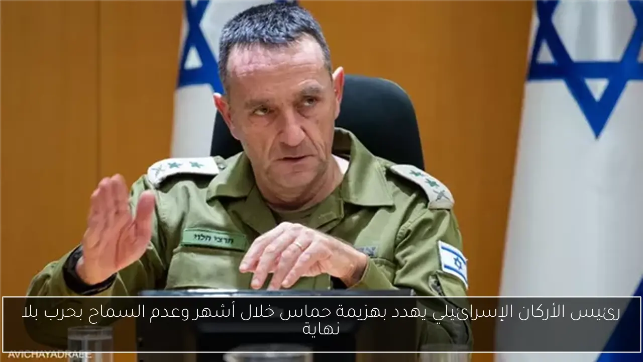 رئيس الأركان الإسرائيلي يهدد بهزيمة حماس خلال أشهر وعدم السماح بحرب بلا نهاية