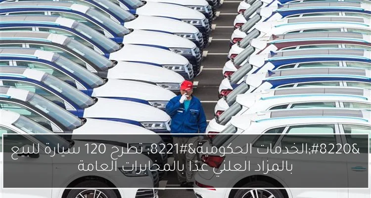 “الخدمات الحكومية” تطرح 120 سيارة للبيع بالمزاد العلني غدًا بالمخابرات العامة