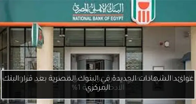 عوائد الشهادات الجديدة في البنوك المصرية بعد قرار البنك المركزي