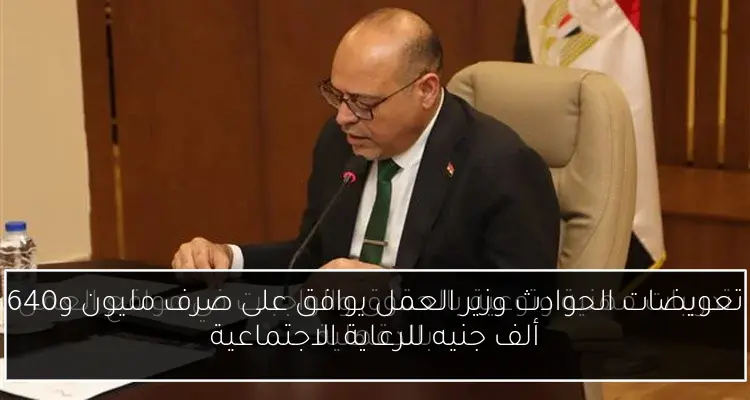 تعويضات الحوادث وزير العمل يوافق على صرف مليون و640 ألف جنيه للرعاية الاجتماعية