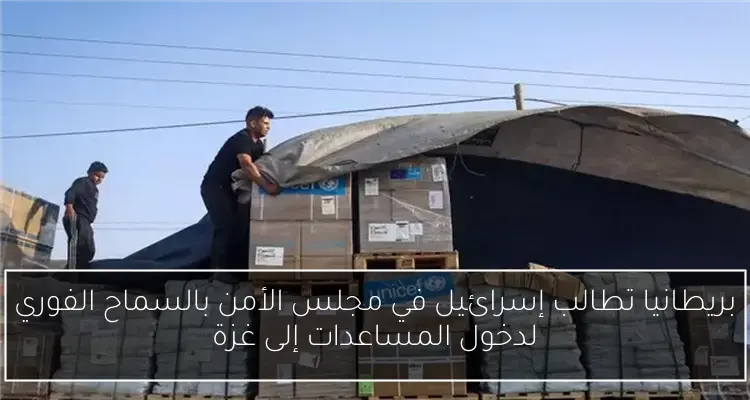 بريطانيا تطالب إسرائيل في مجلس الأمن بالسماح الفوري لدخول المساعدات إلى غزة