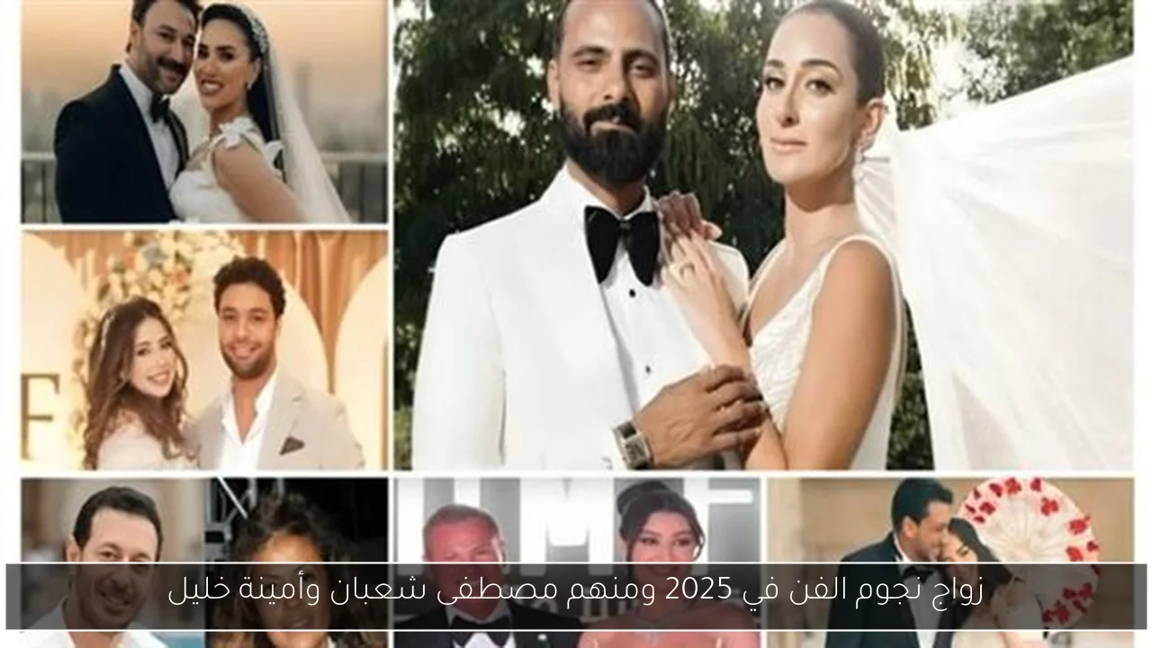 زواج نجوم الفن في 2025 ومنهم مصطفى شعبان وأمينة خليل