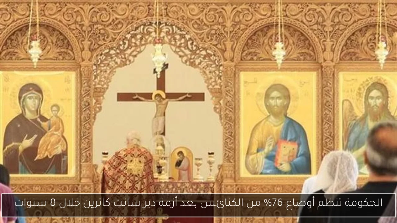 الحكومة تنظم أوضاع 76% من الكنائس بعد أزمة دير سانت كاترين خلال 8 سنوات