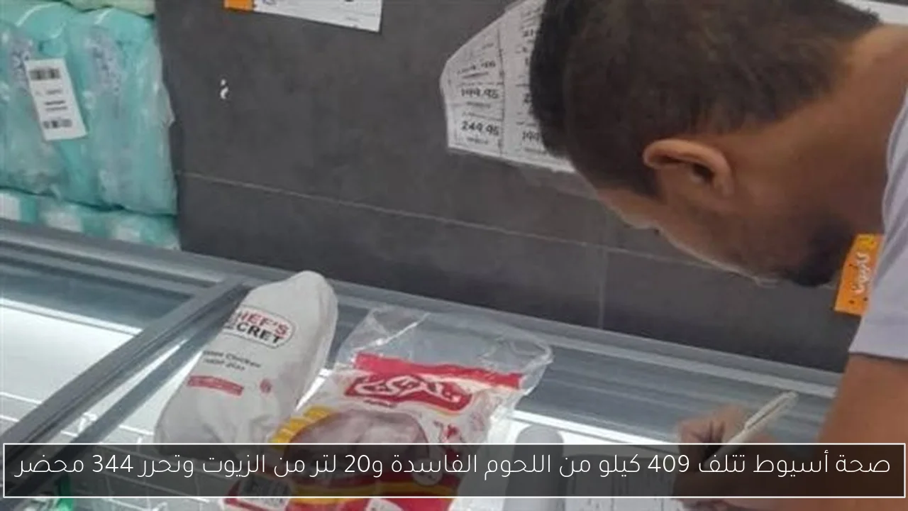 صحة أسيوط تتلف 409 كيلو من اللحوم الفاسدة و20 لتر من الزيوت وتحرر 344 محضر