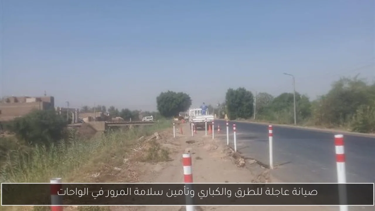 صيانة عاجلة للطرق والكباري وتأمين سلامة المرور في الواحات