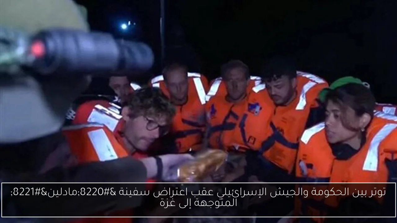 توتر بين الحكومة والجيش الإسرائيلي عقب اعتراض سفينة “مادلين” المتوجهة إلى غزة