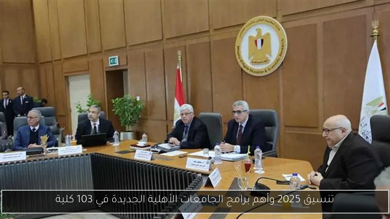 تنسيق 2025 وأهم برامج الجامعات الأهلية الجديدة في 103 كلية