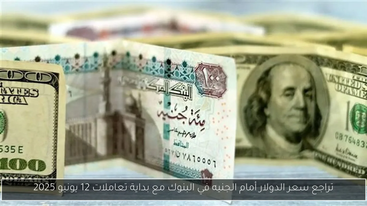تراجع سعر الدولار أمام الجنيه في البنوك مع بداية تعاملات 12 يونيو 2025