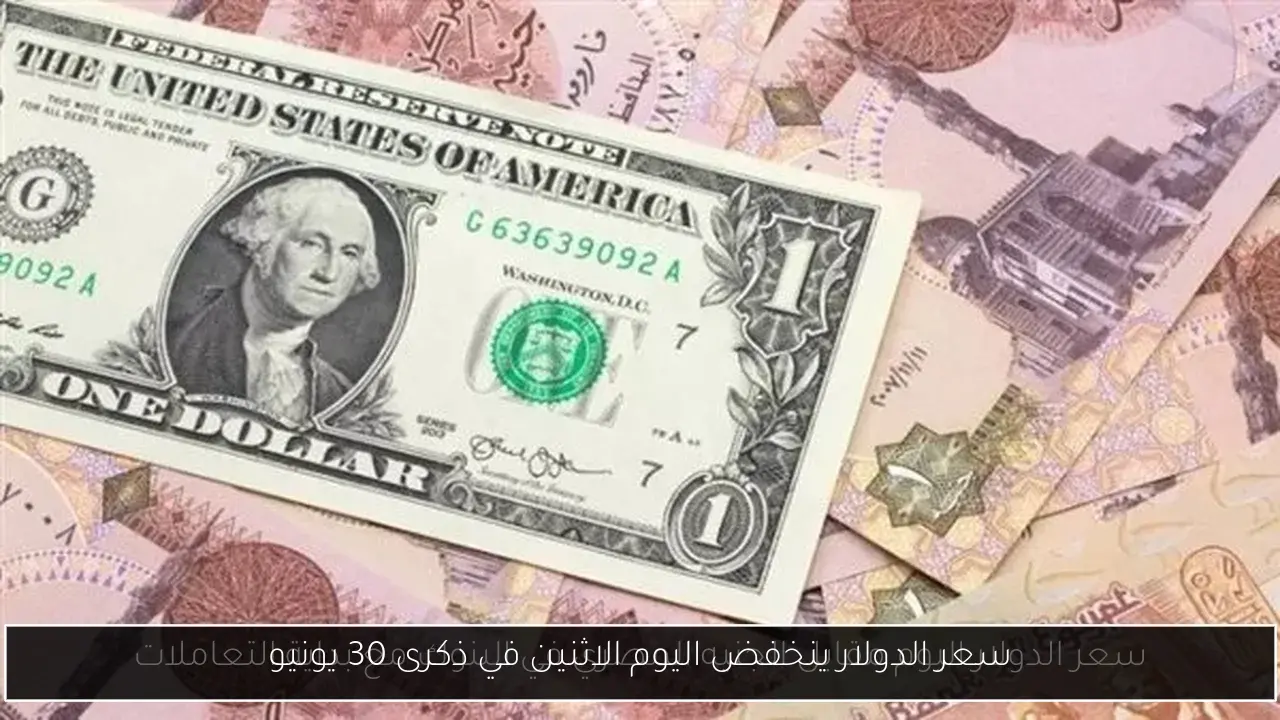 سعر الدولار ينخفض اليوم الاثنين في ذكرى 30 يونيو