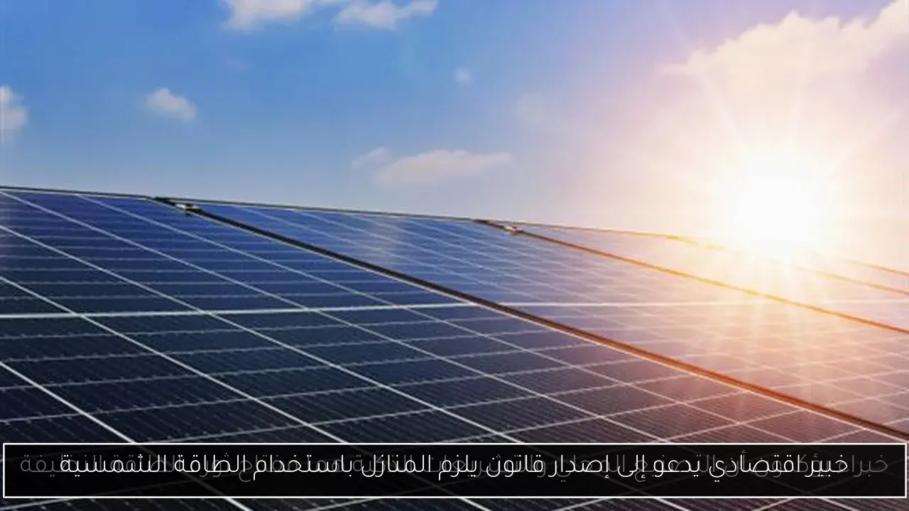 خبير اقتصادي يدعو إلى إصدار قانون يلزم المنازل باستخدام الطاقة الشمسية