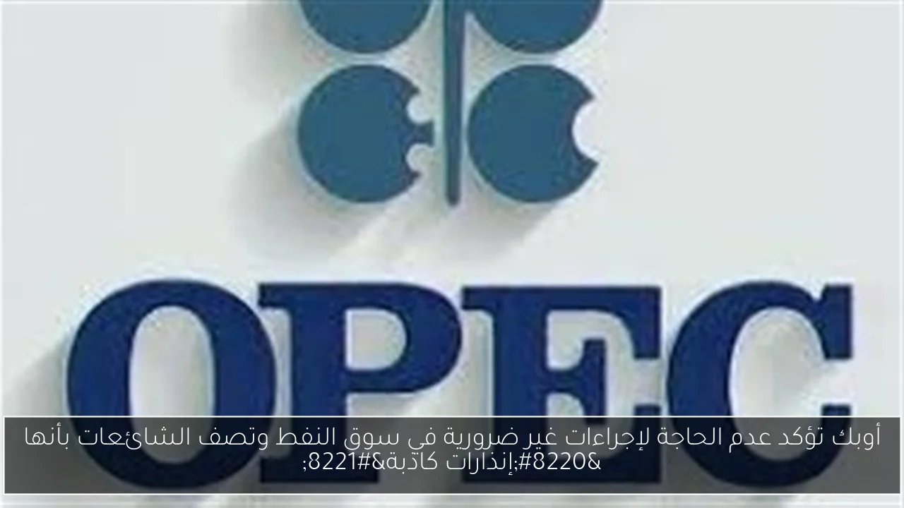 أوبك تؤكد عدم الحاجة لإجراءات غير ضرورية في سوق النفط وتصف الشائعات بأنها “إنذارات كاذبة”