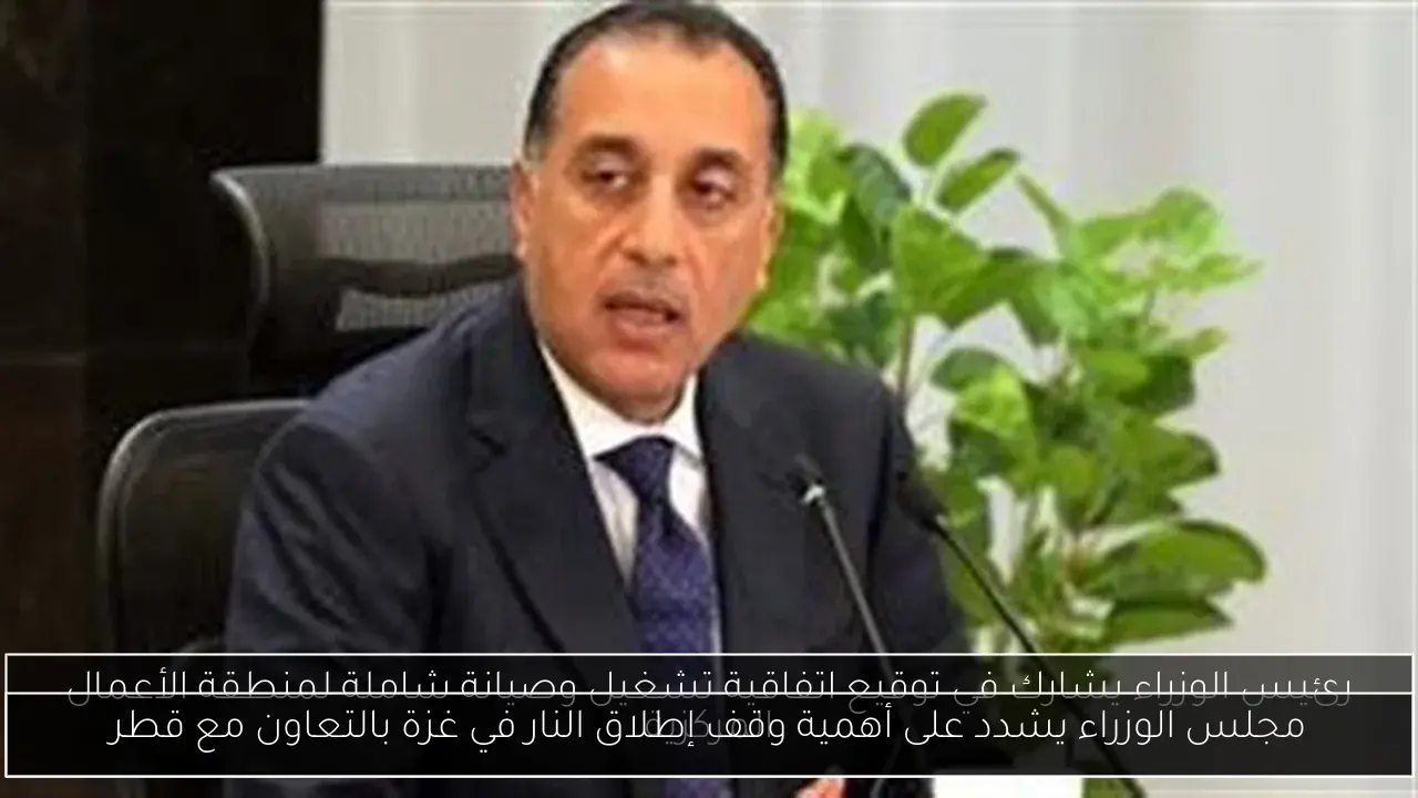 مجلس الوزراء يشدد على أهمية وقف إطلاق النار في غزة بالتعاون مع قطر