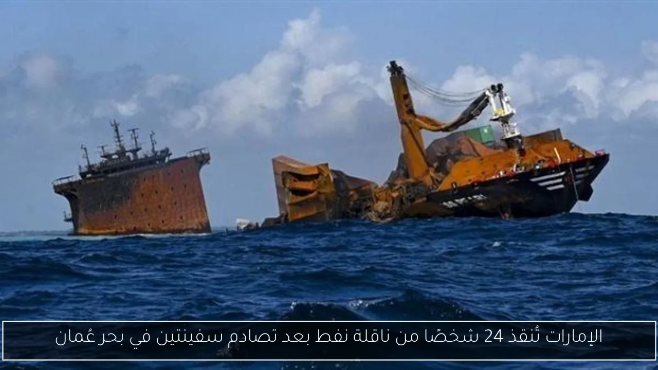 الإمارات تُنقذ 24 شخصًا من ناقلة نفط بعد تصادم سفينتين في بحر عُمان