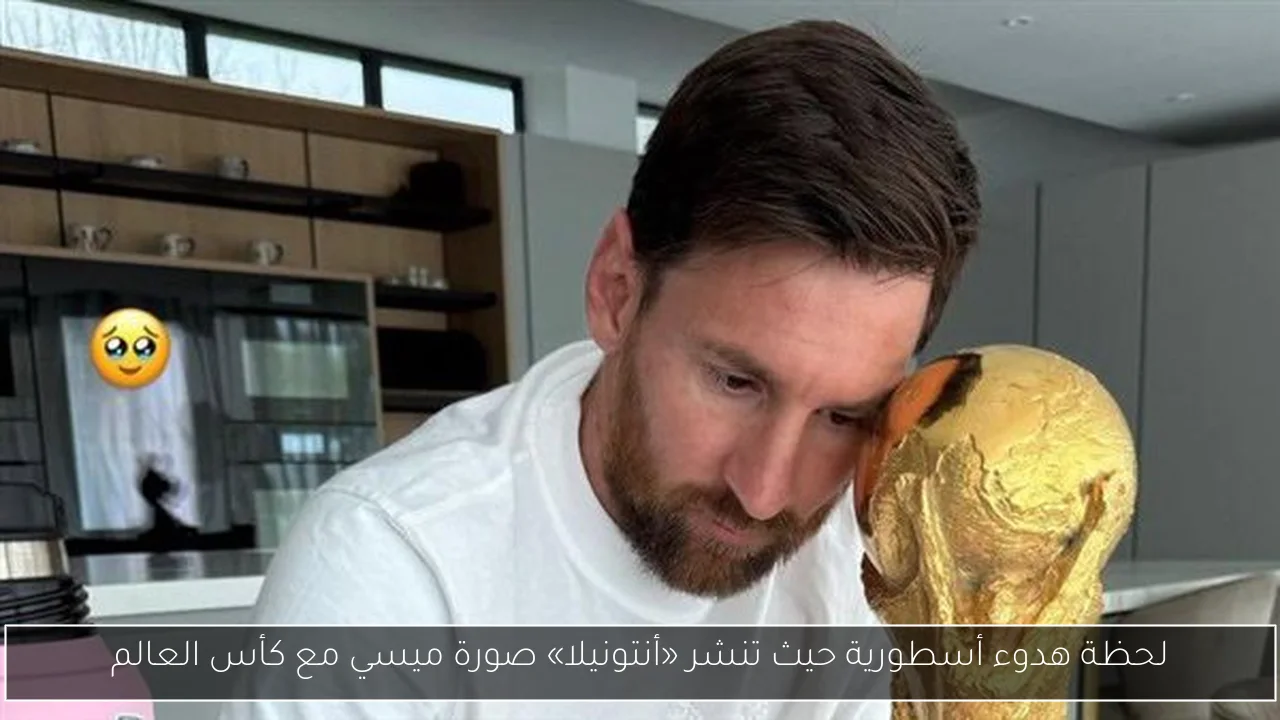 لحظة هدوء أسطورية حيث تنشر «أنتونيلا» صورة ميسي مع كأس العالم