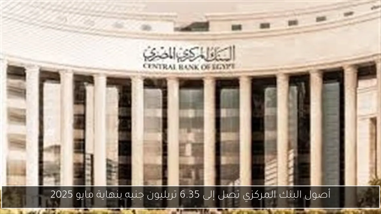 أصول البنك المركزي تصل إلى 6.35 تريليون جنيه بنهاية مايو 2025