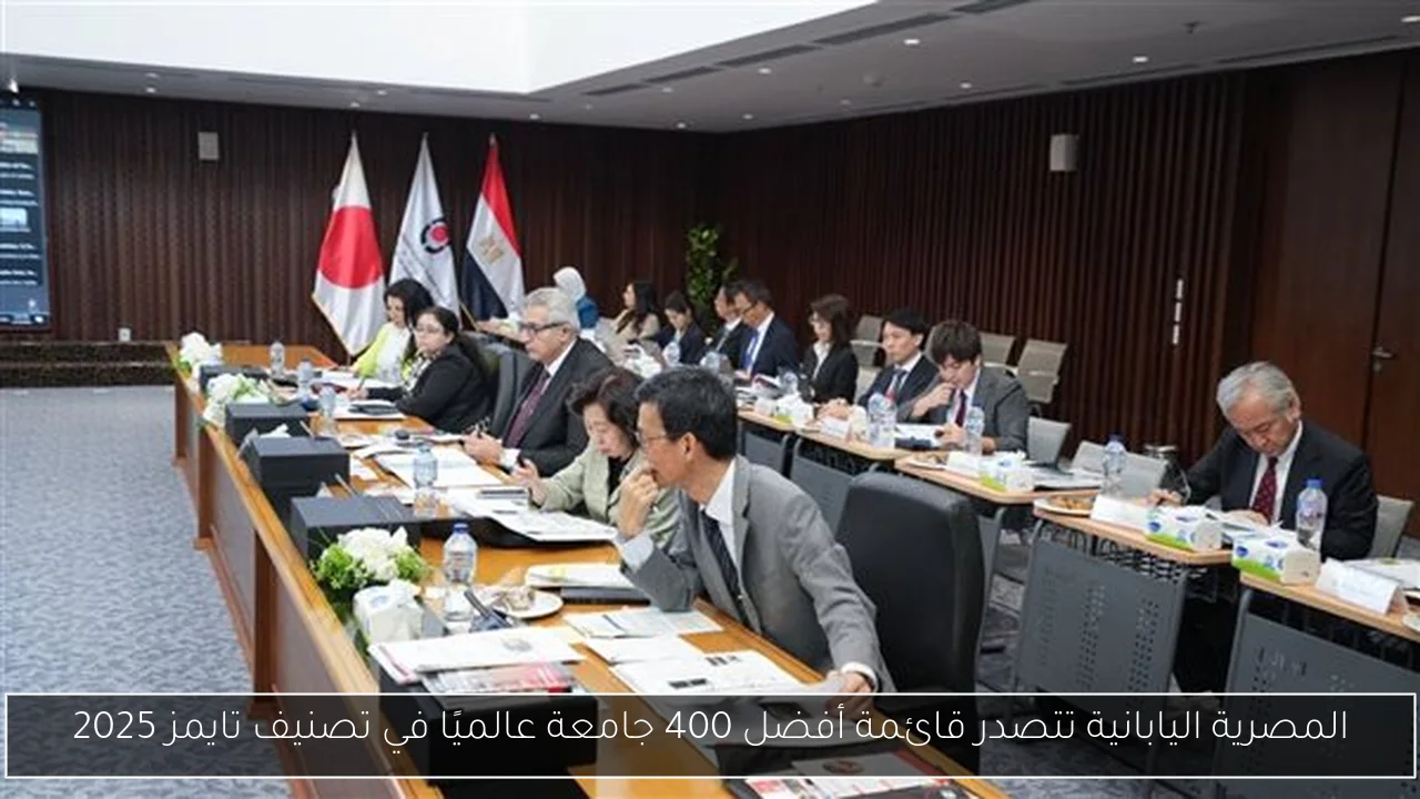 المصرية اليابانية تتصدر قائمة أفضل 400 جامعة عالميًا في تصنيف تايمز 2025