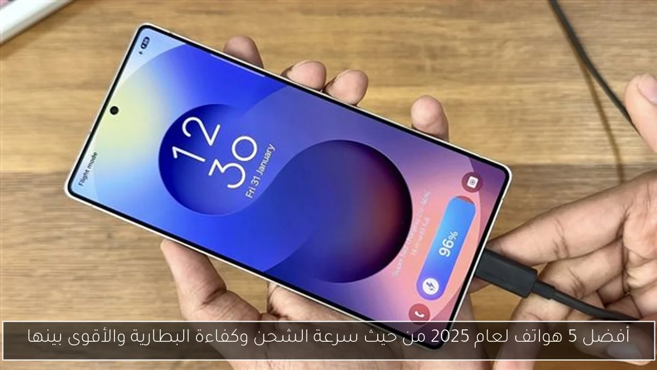 أفضل 5 هواتف لعام 2025 من حيث سرعة الشحن وكفاءة البطارية والأقوى بينها