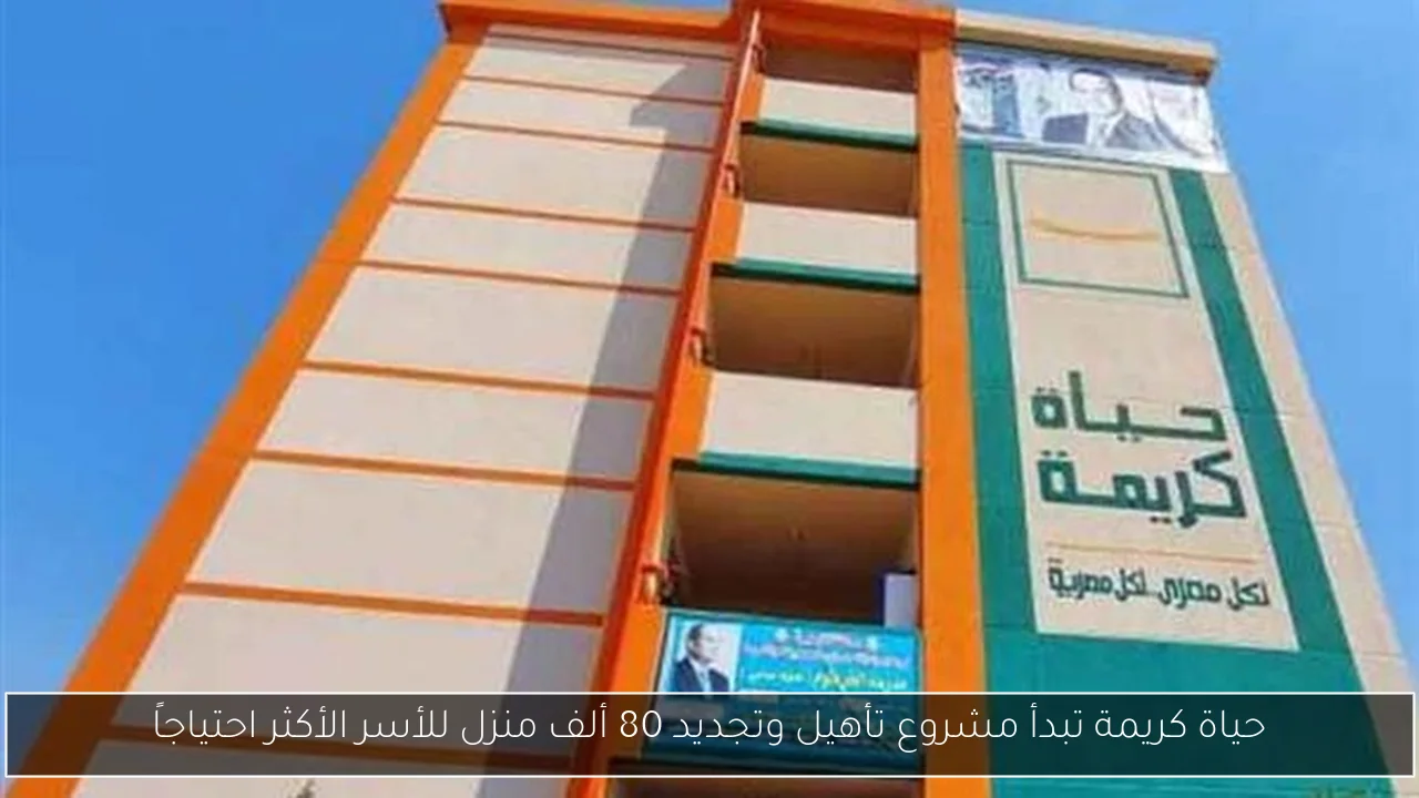 حياة كريمة تبدأ مشروع تأهيل وتجديد 80 ألف منزل للأسر الأكثر احتياجاً