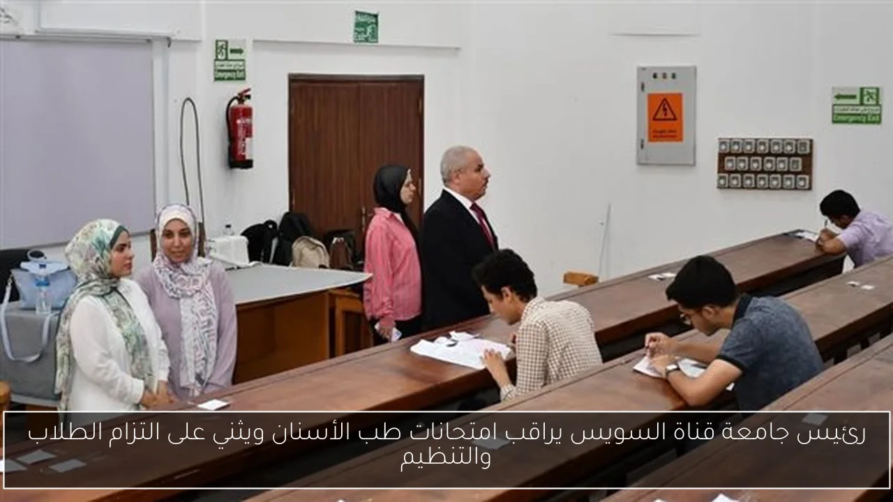 رئيس جامعة قناة السويس يراقب امتحانات طب الأسنان ويثني على التزام الطلاب والتنظيم