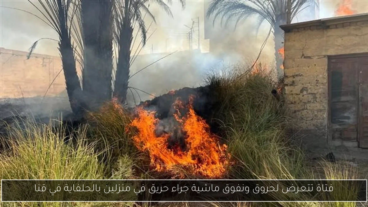 فتاة تتعرض لحروق ونفوق ماشية جراء حريق في منزلين بالحلفاية في قنا