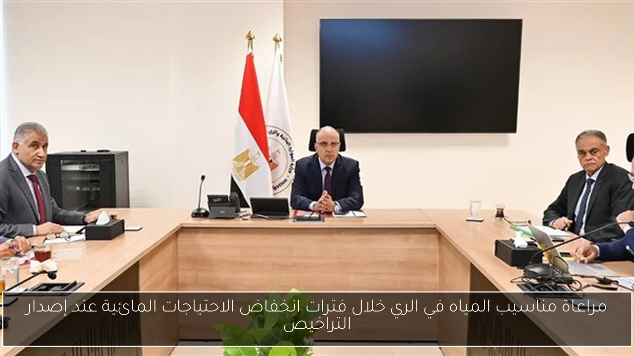 مراعاة مناسيب المياه في الري خلال فترات انخفاض الاحتياجات المائية عند إصدار التراخيص