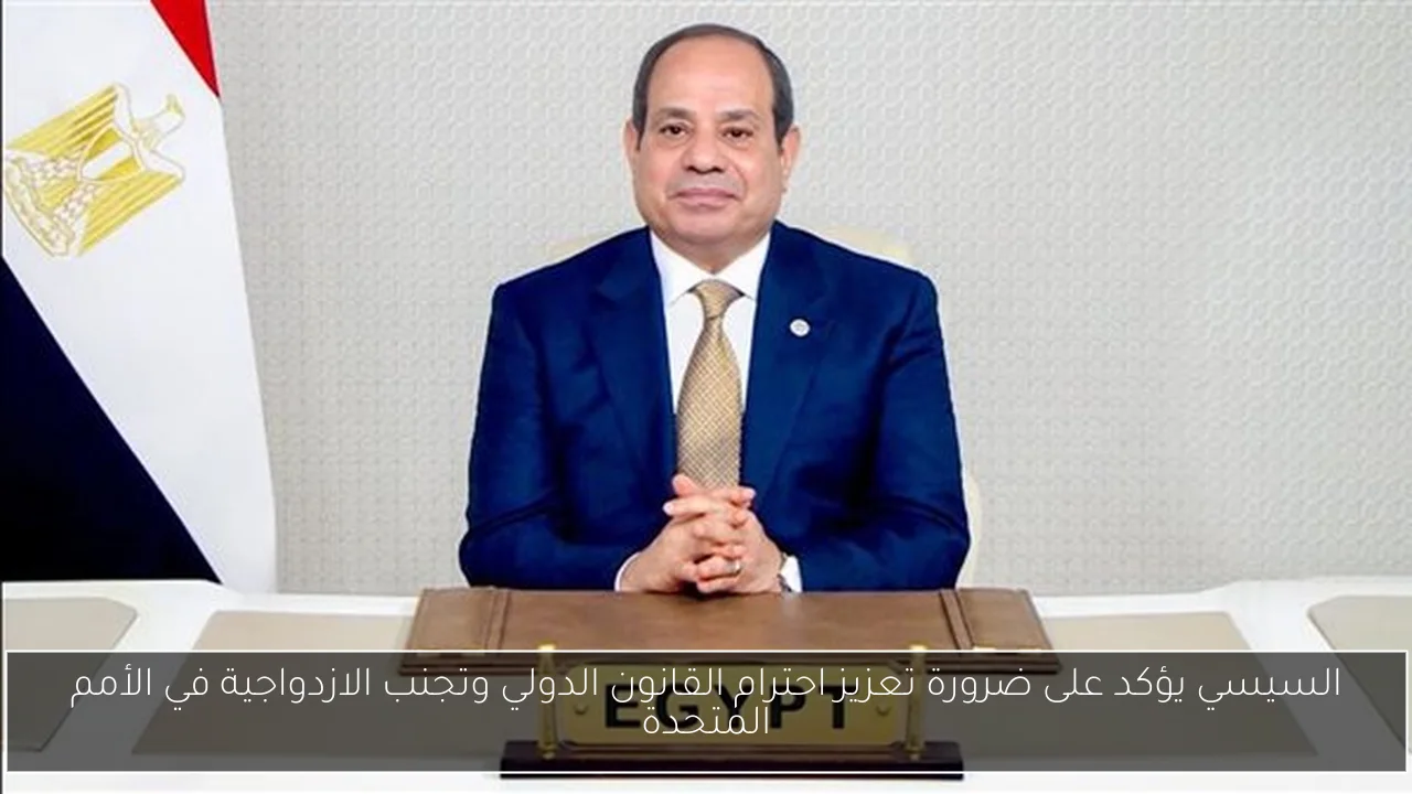 السيسي يؤكد على ضرورة تعزيز احترام القانون الدولي وتجنب الازدواجية في الأمم المتحدة