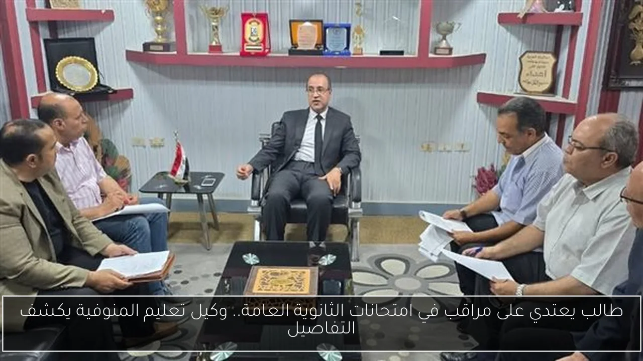 طالب يعتدي على مراقب في امتحانات الثانوية العامة.. وكيل تعليم المنوفية يكشف التفاصيل
