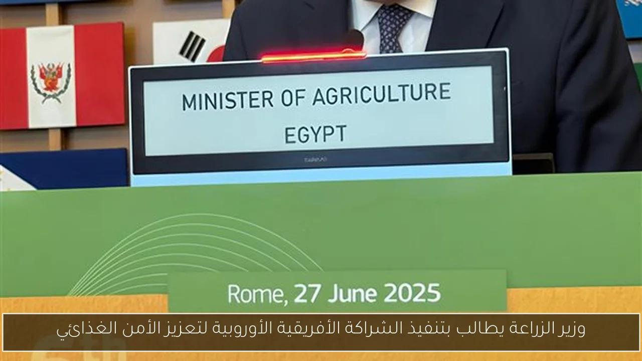 وزير الزراعة يطالب بتنفيذ الشراكة الأفريقية الأوروبية لتعزيز الأمن الغذائي