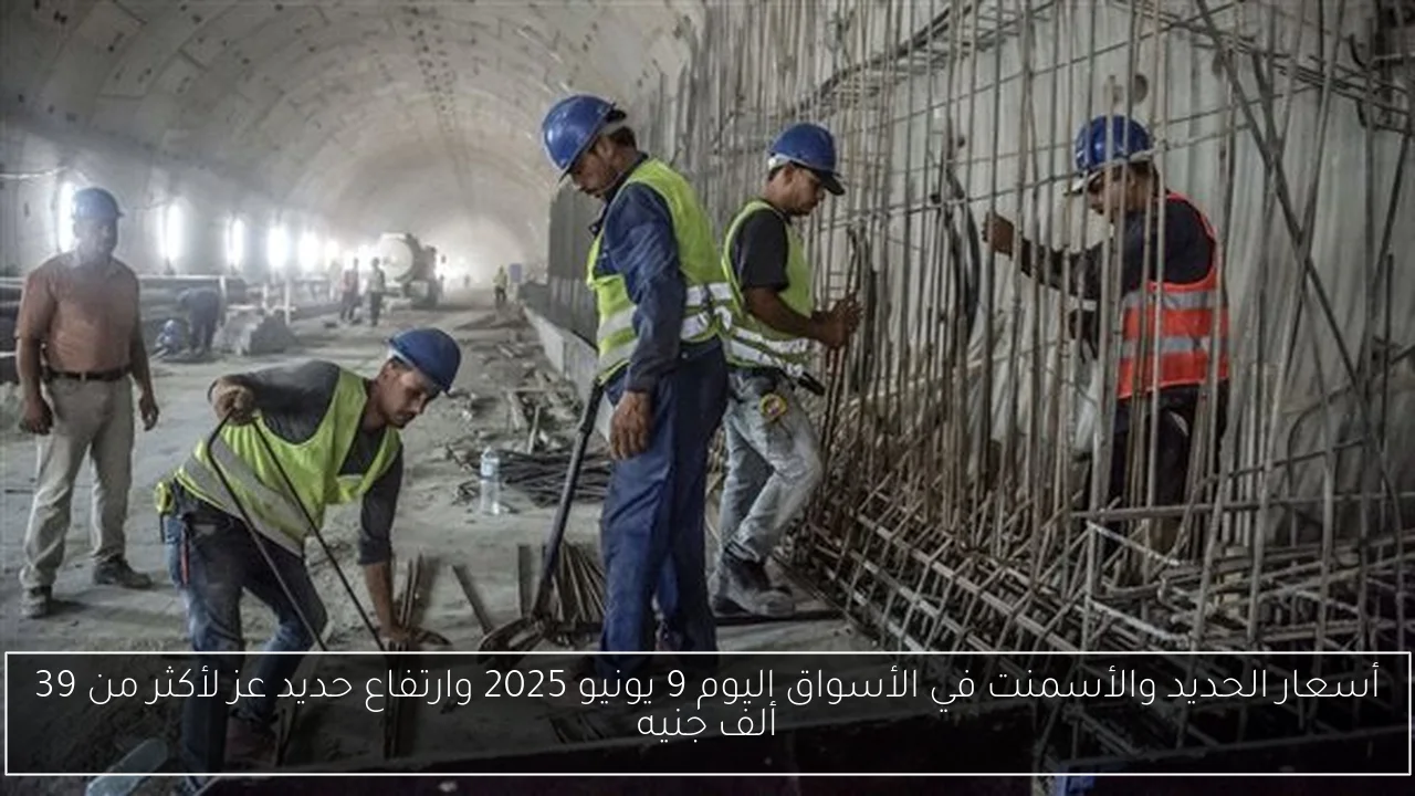 أسعار الحديد والأسمنت في الأسواق اليوم 9 يونيو 2025 وارتفاع حديد عز لأكثر من 39 ألف جنيه