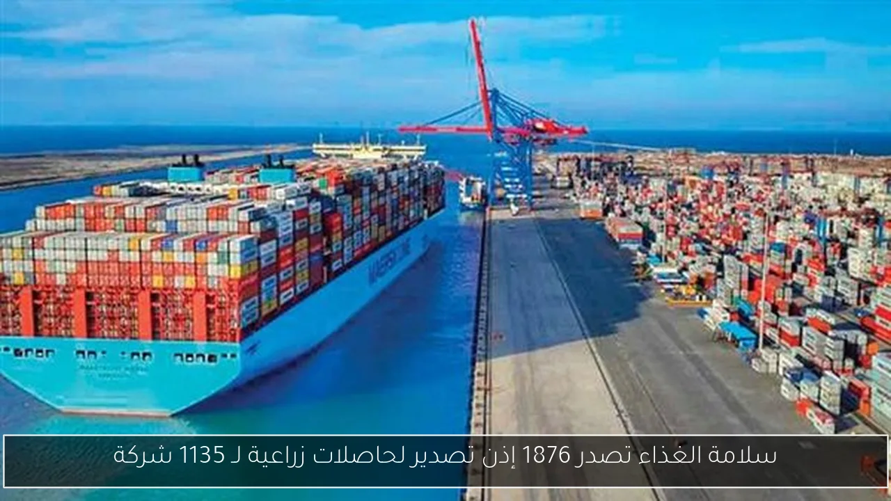 سلامة الغذاء تصدر 1876 إذن تصدير لحاصلات زراعية لـ 1135 شركة