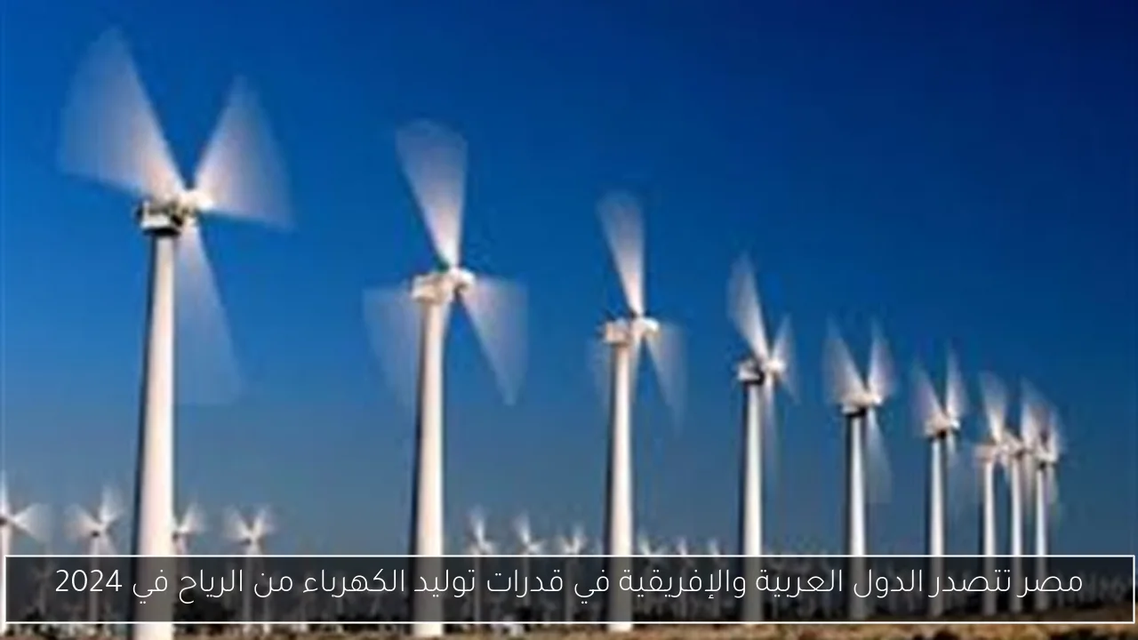 مصر تتصدر الدول العربية والإفريقية في قدرات توليد الكهرباء من الرياح في 2024