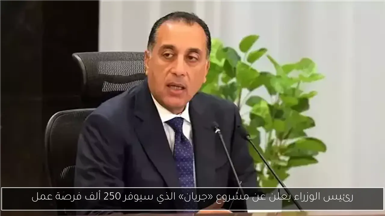 رئيس الوزراء يعلن عن مشروع «جريان» الذي سيوفر 250 ألف فرصة عمل