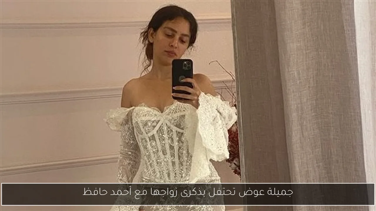 جميلة عوض تحتفل بذكرى زواجها مع أحمد حافظ