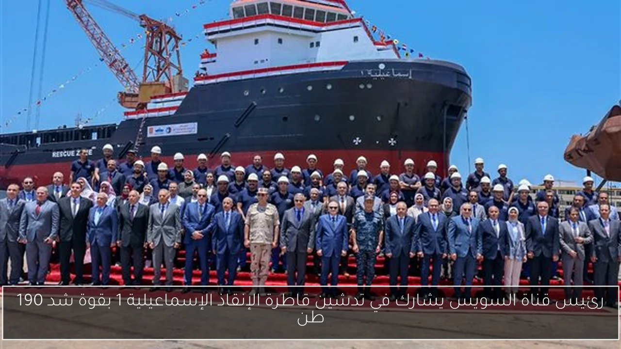 رئيس قناة السويس يشارك في تدشين قاطرة الإنقاذ الإسماعيلية 1 بقوة شد 190 طن