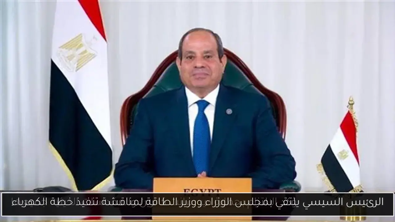 الرئيس السيسي يلتقي بمجلس الوزراء ووزير الطاقة لمناقشة تنفيذ خطة الكهرباء