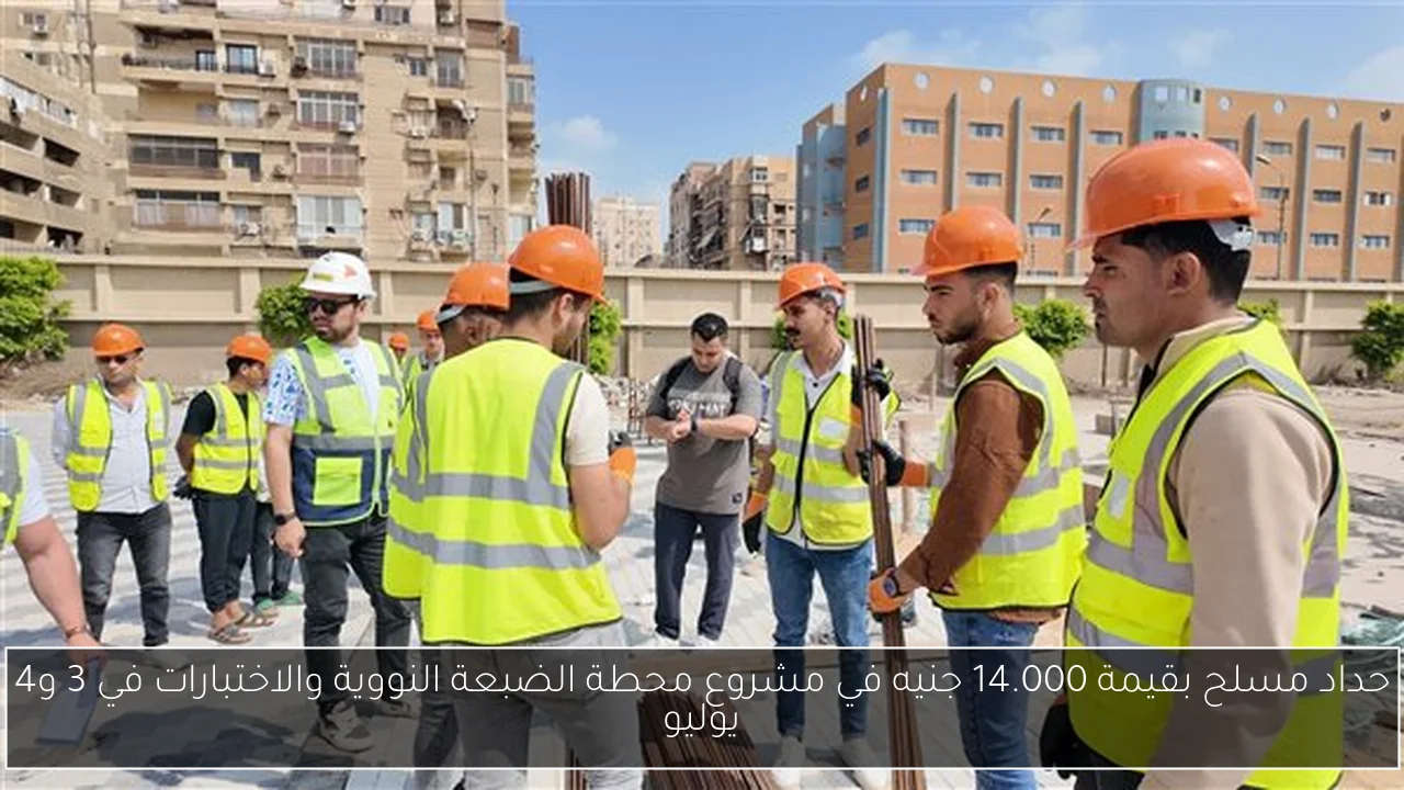 حداد مسلح بقيمة 14.000 جنيه في مشروع محطة الضبعة النووية والاختبارات في 3 و4 يوليو