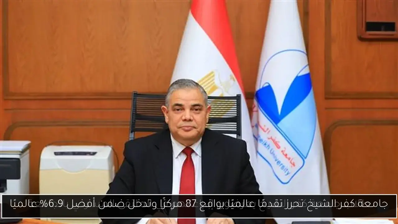 جامعة كفر الشيخ تحرز تقدمًا عالميًا بواقع 87 مركزًا وتدخل ضمن أفضل 6.9% عالميًا