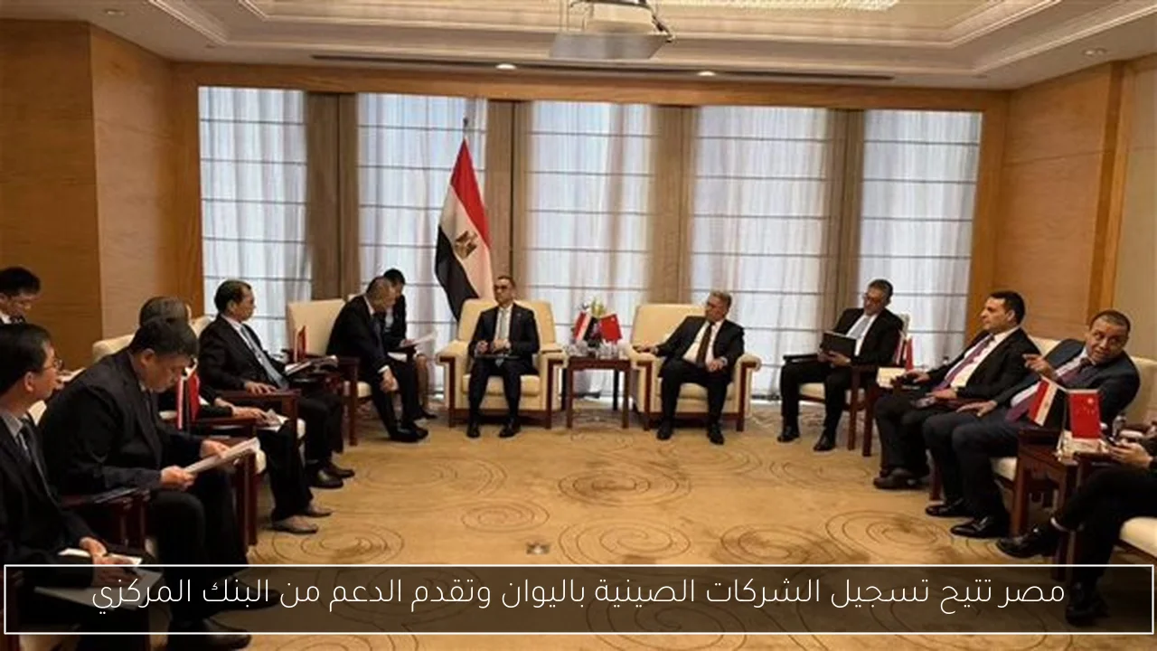 مصر تتيح تسجيل الشركات الصينية باليوان وتقدم الدعم من البنك المركزي