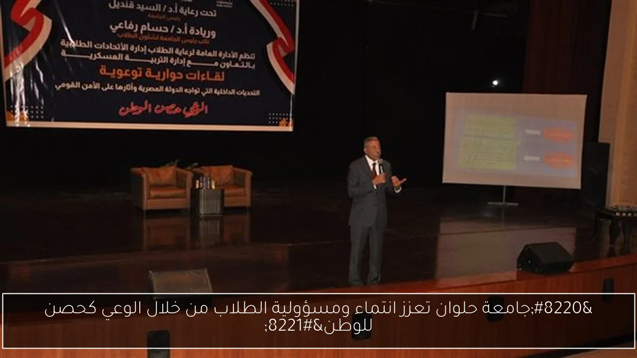 “جامعة حلوان تعزز انتماء ومسؤولية الطلاب من خلال الوعي كحصن للوطن”