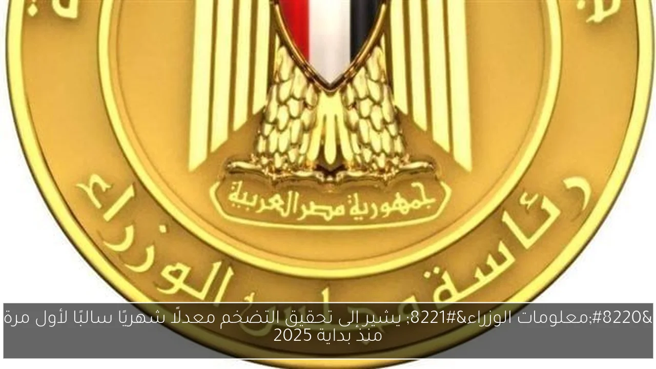 “معلومات الوزراء” يشير إلى تحقيق التضخم معدلًا شهريًا سالبًا لأول مرة منذ بداية 2025