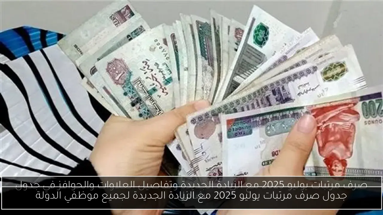 جدول صرف مرتبات يوليو 2025 مع الزيادة الجديدة لجميع موظفي الدولة