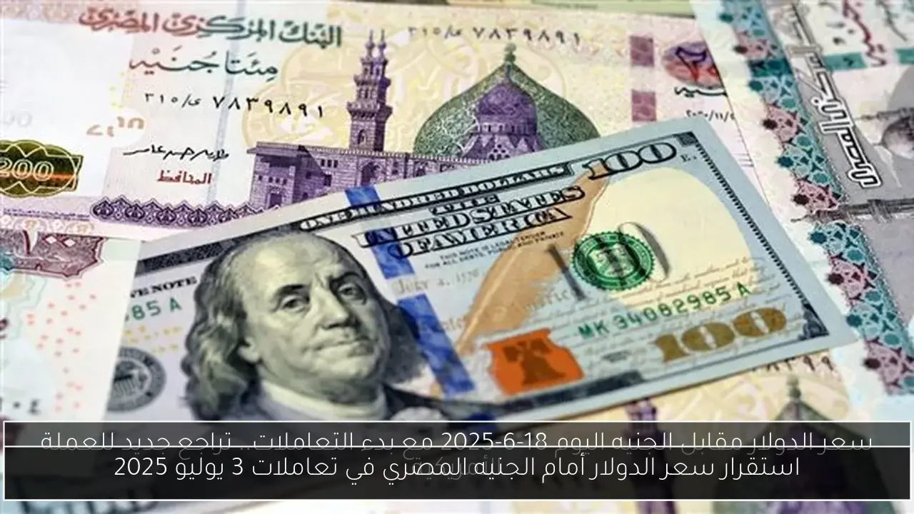 استقرار سعر الدولار أمام الجنيه المصري في تعاملات 3 يوليو 2025