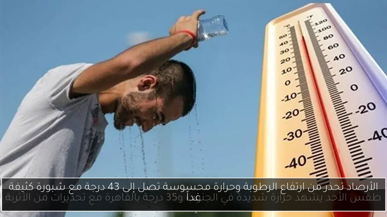 الأرصاد تحذر من ارتفاع الرطوبة وحرارة محسوسة تصل إلى 43 درجة مع شبورة كثيفة غداً