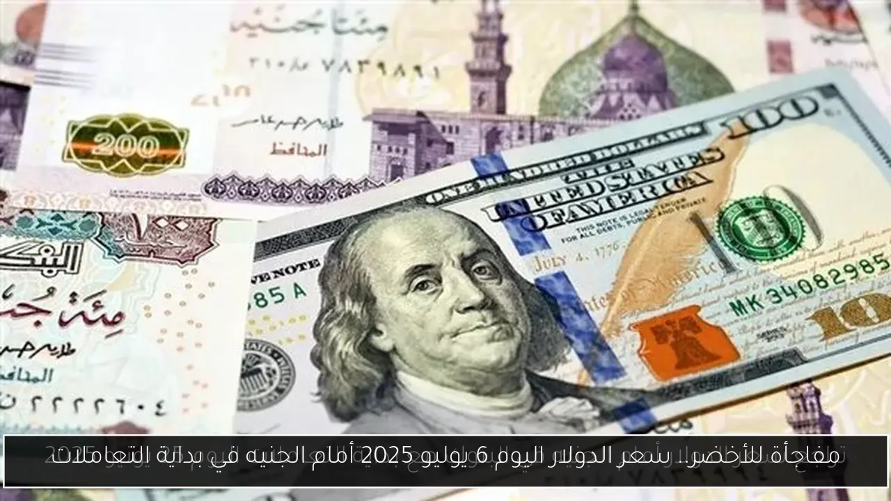مفاجأة للأخضر.. سعر الدولار اليوم 6 يوليو 2025 أمام الجنيه في بداية التعاملات