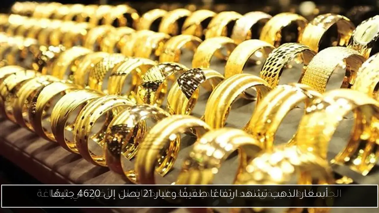 أسعار الذهب تشهد ارتفاعًا طفيفًا وعيار 21 يصل إلى 4620 جنيهًا
